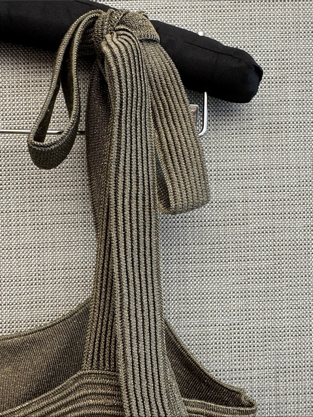 Zimmermann Wanderlust Metallic Maxi Dress, Metallic Olive Ribbed Knit Maxi Dress - Picture 8 of 11